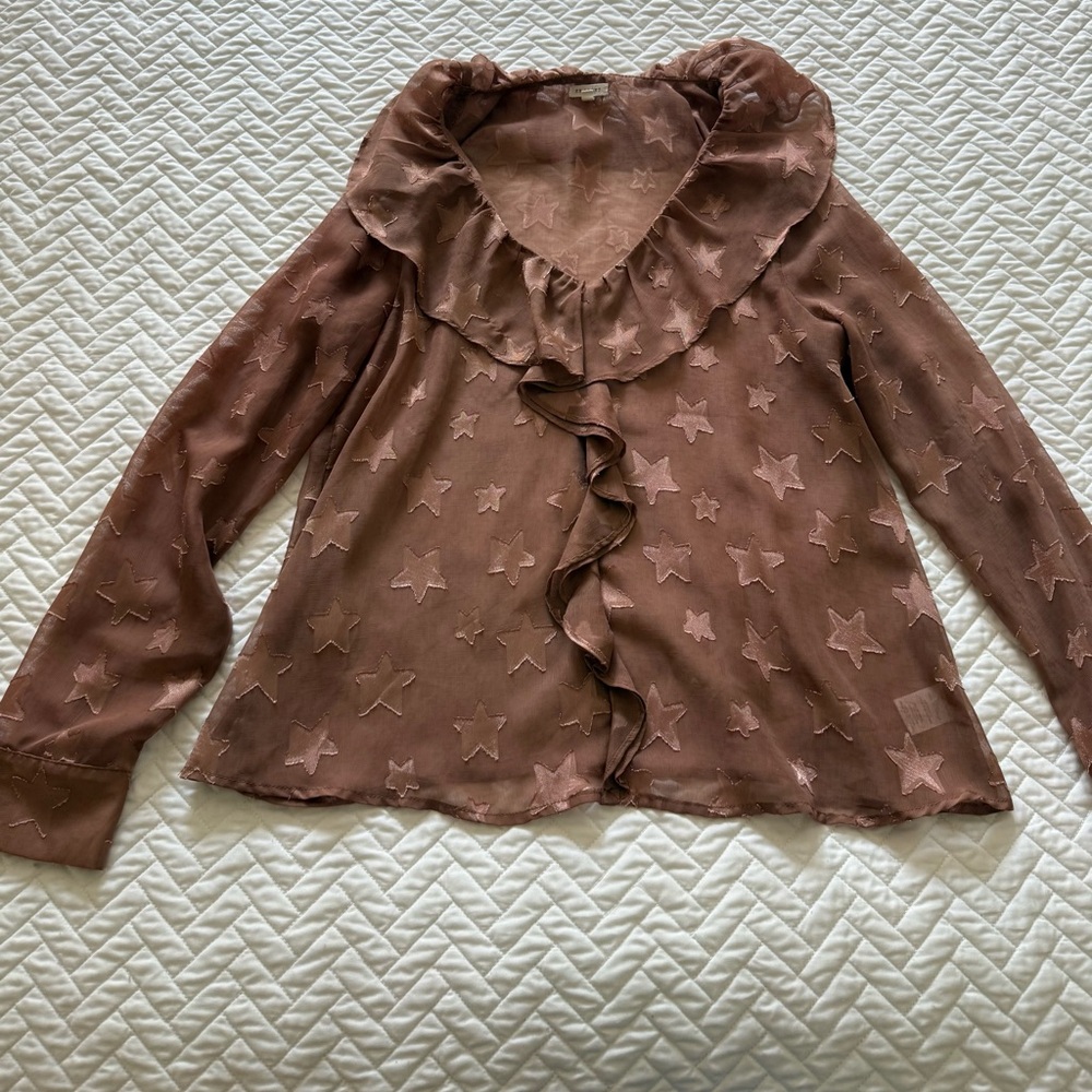 Ruffled Star Pattern Blouse - Blush